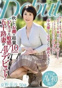 吹いたお潮の総量１０リットル　Ｆカップの敏感五十路妻がＡＶデビュー！　京野美沙５０歳の画像