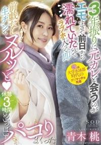 ３年振りに元カレと会うのがエモすぎて前日から濡れていたのでラブホ入って即前戯なし生チンで　青木桃ヌルッと（ハート）休憩３時間めいっぱいパコりまくったの画像